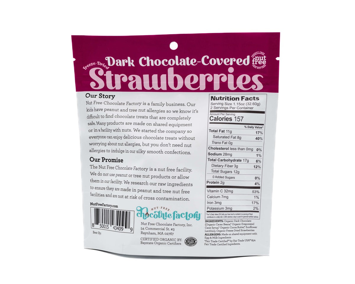 Organic Dark Chocolate Covered Freeze Dried Strawberries