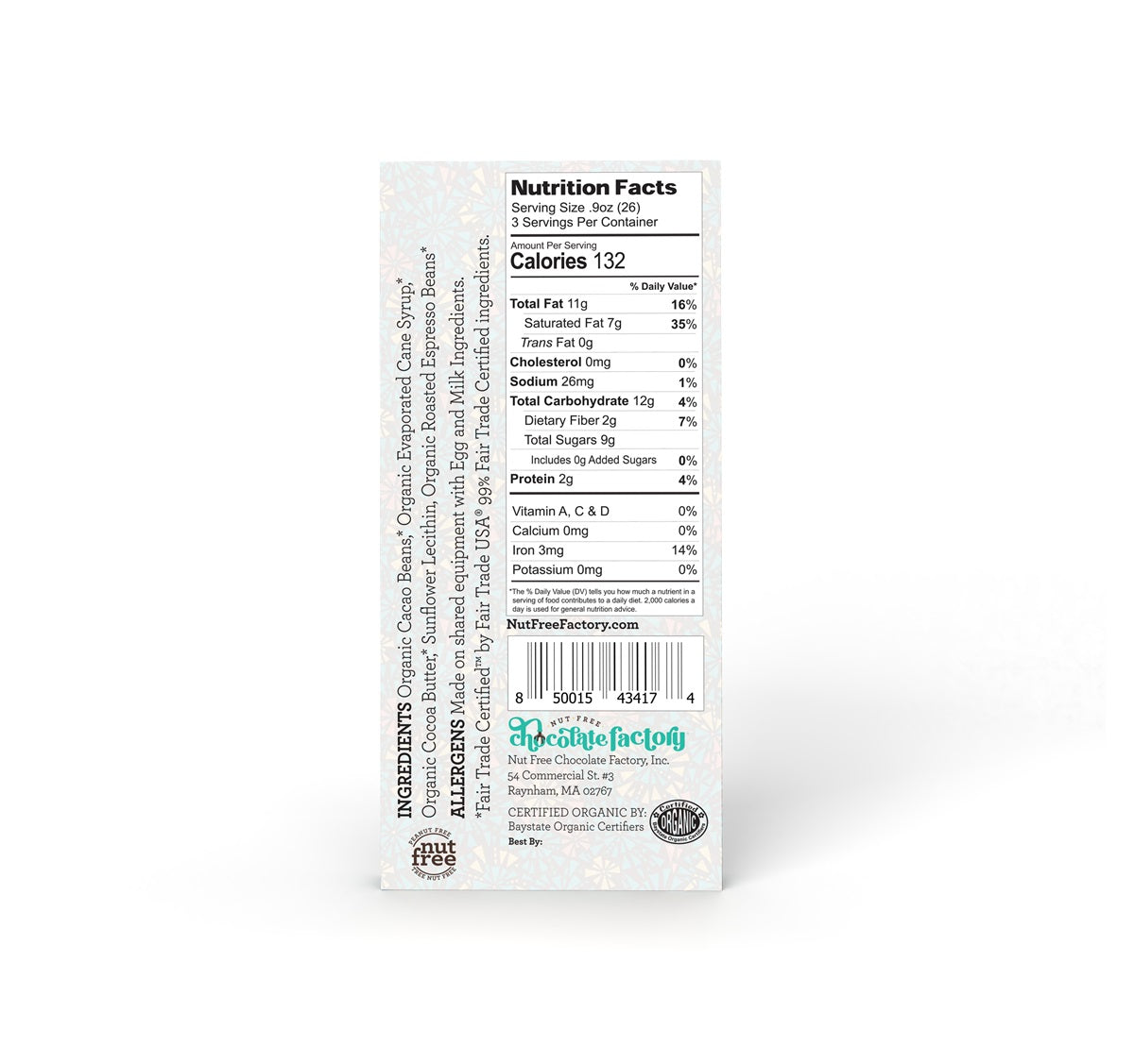 Organic Fair Trade Espresso Bean Bar