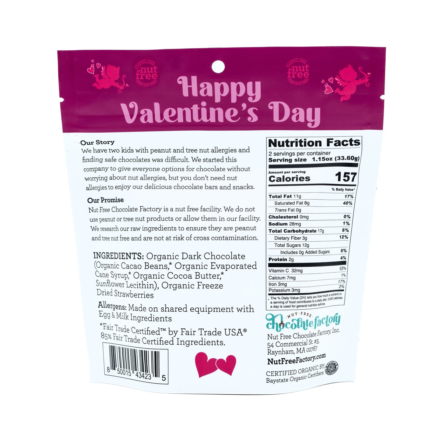 Organic Dark Chocolate Covered Freeze Dried Strawberries - Vday