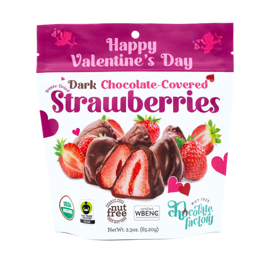 Organic Dark Chocolate Covered Freeze Dried Strawberries - Vday